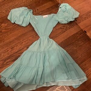 Sky to Moon "Wanderlust Bubble Blue Dress" Size Small